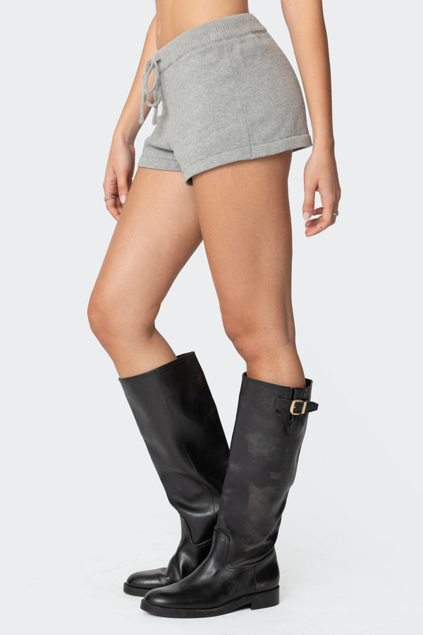 Edikted Riley Knit Shorts Gray Melange