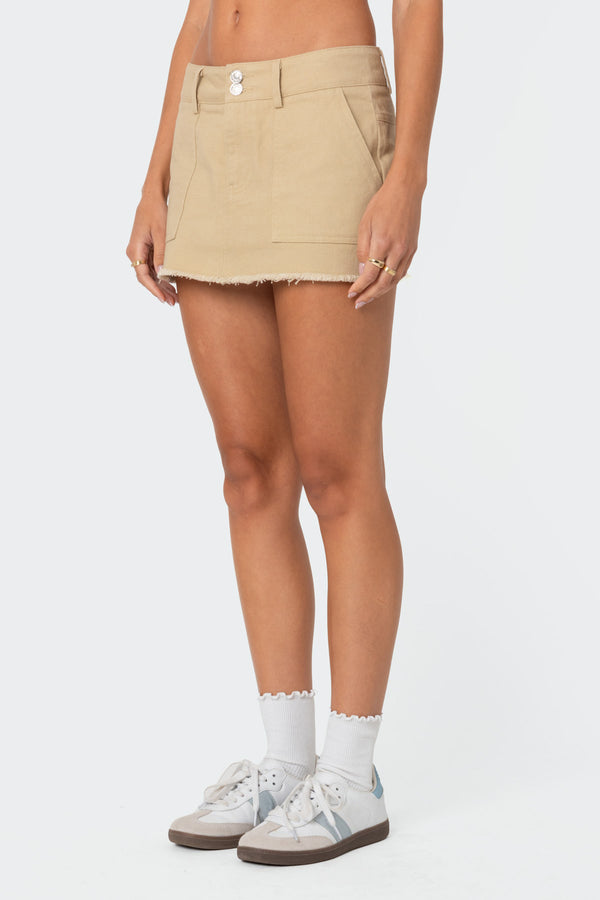 Edikted Ring Back Mini Skirt Beige