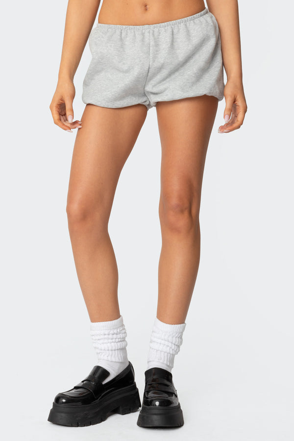 Edikted Robina Puff Shorts Gray Melange