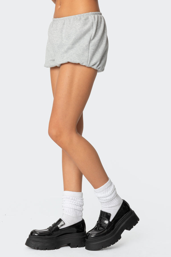 Edikted Robina Puff Shorts Gray Melange