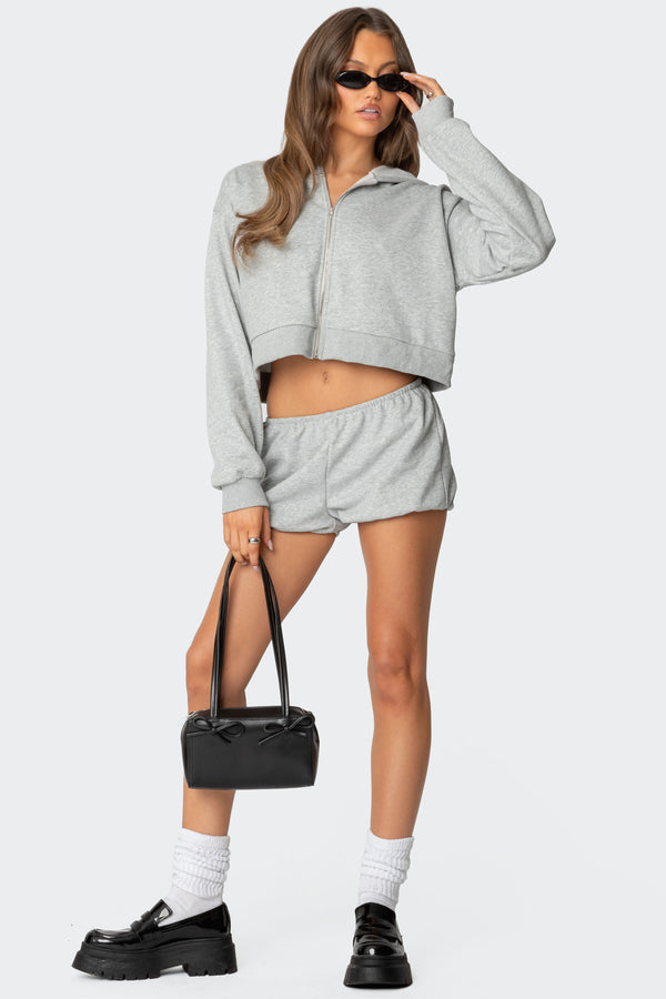Edikted Robina Zip Up Hoodie Gray Melange