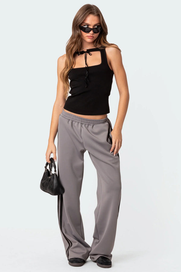 Edikted Robyn Track Pants Dark Gray