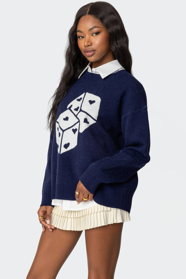 Edikted Roll The Dice Sweater Navy