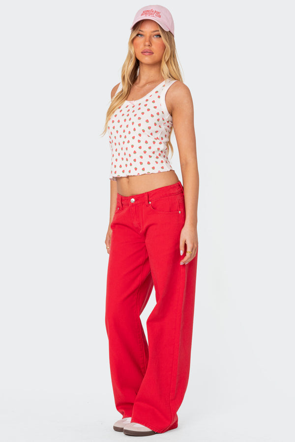 Edikted Roman Low Rise Slouchy Jeans Red