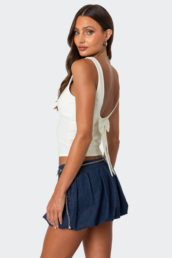 edikted Ronda Bow Back Tank Top white