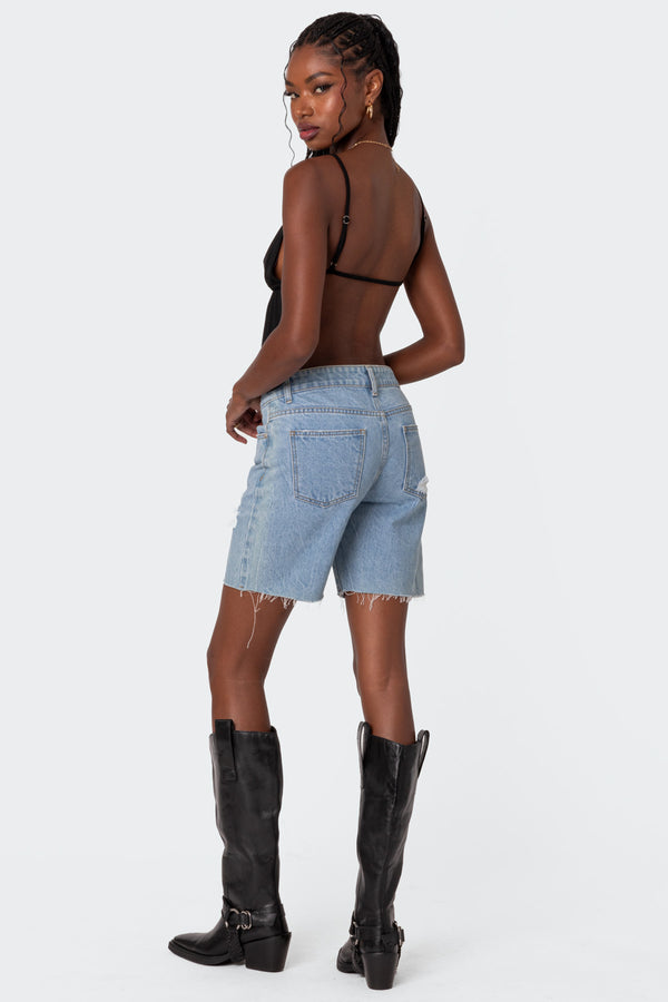 Edikted Rylee Tie Front Open Back Top Black