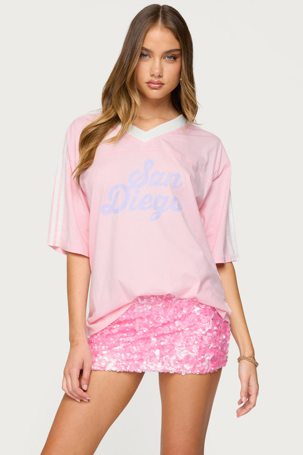 edikted San Diego Oversized T Shirt light pink