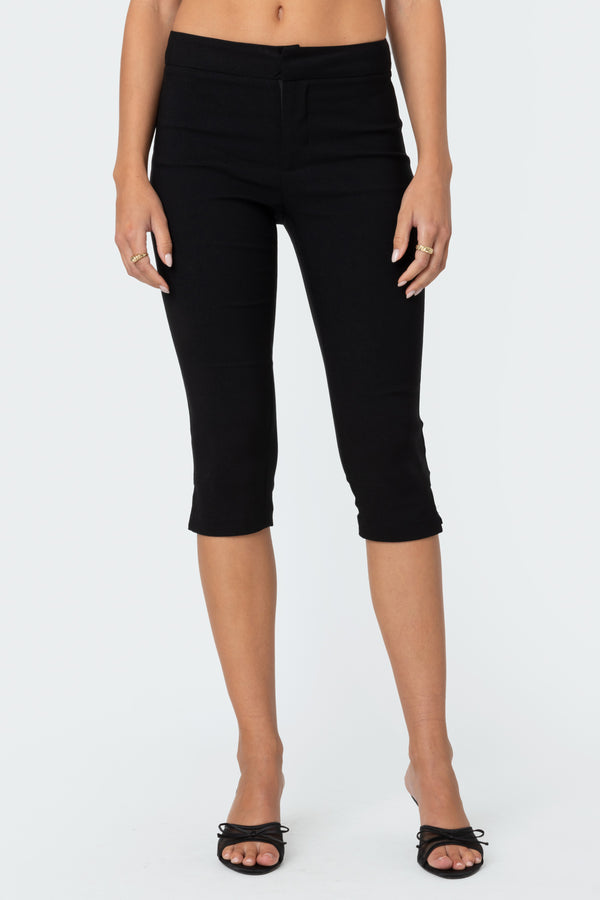 Edikted Sarafina Capri Pants Black