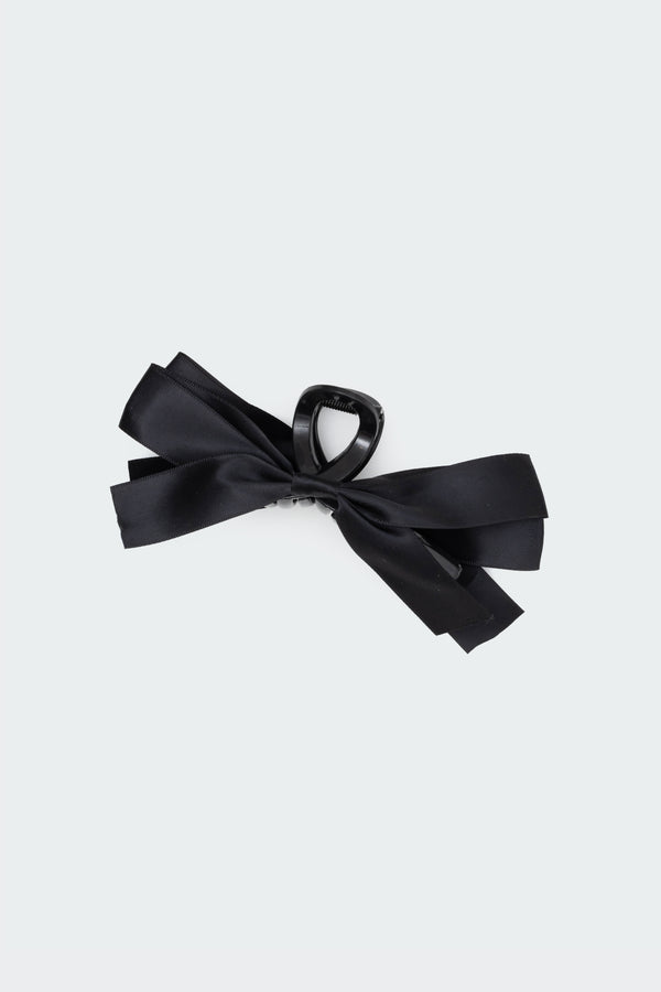 Edikted Satin Effect Bow Hair Clip Black