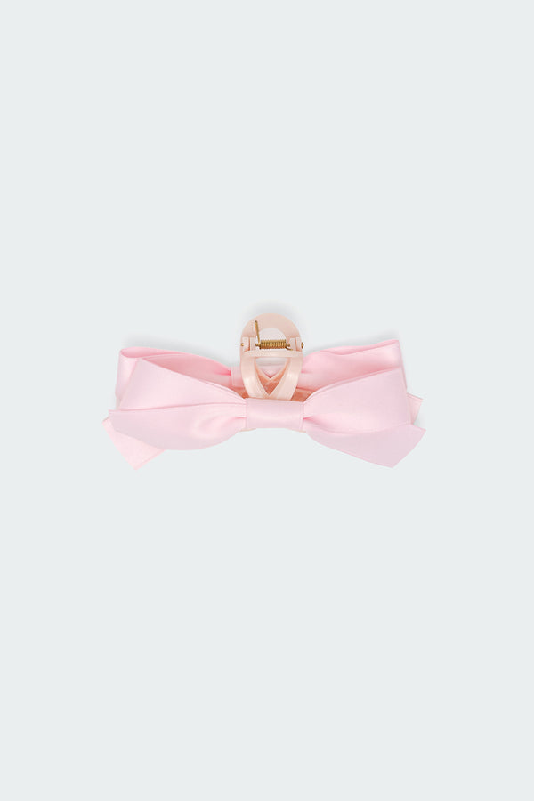 Edikted Satin Effect Bow Hair Clip Pink