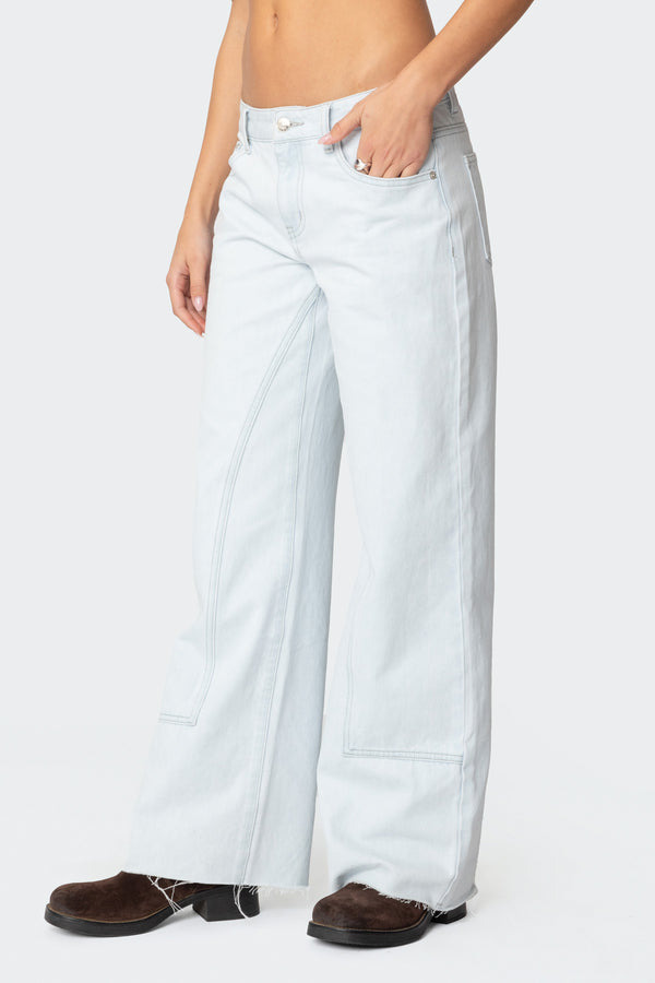 Edikted Savanna Low Rise Jeans Light Blue