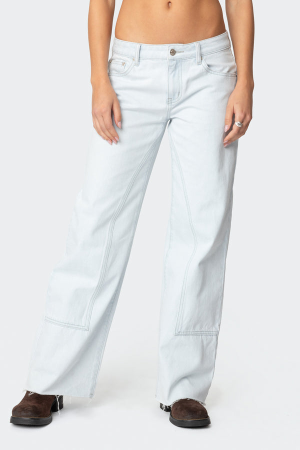 Edikted Savanna Low Rise Jeans Light Blue