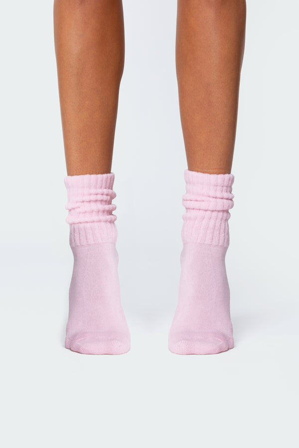Edikted Scrunch Socks Pink