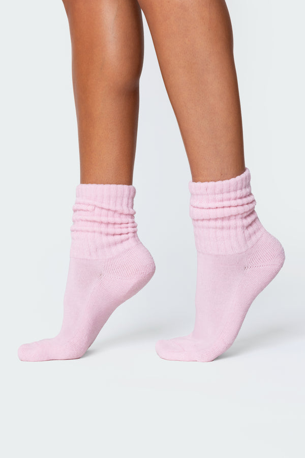 edikted Scrunch Socks pink