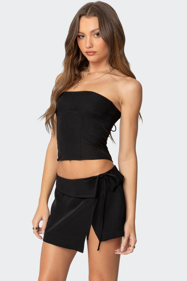 Edikted Selena Lace Up Corset Black