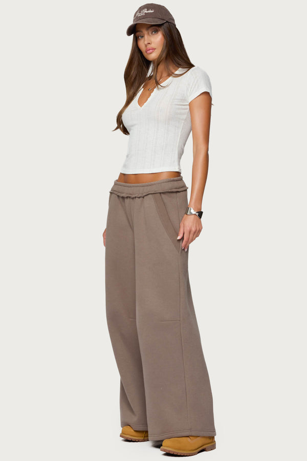 Edikted Semi Sheer Ribbed V Neck T Shirt White