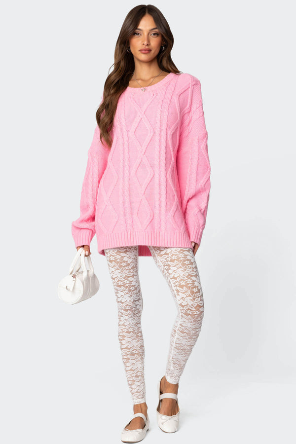 edikted Sheer Lace Leggings white