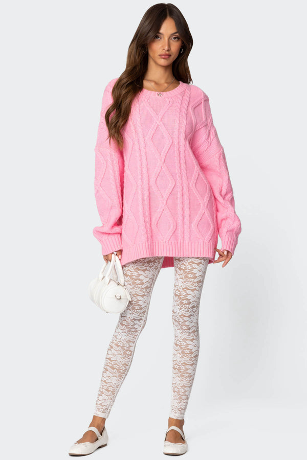 Edikted Sheer Lace Leggings White