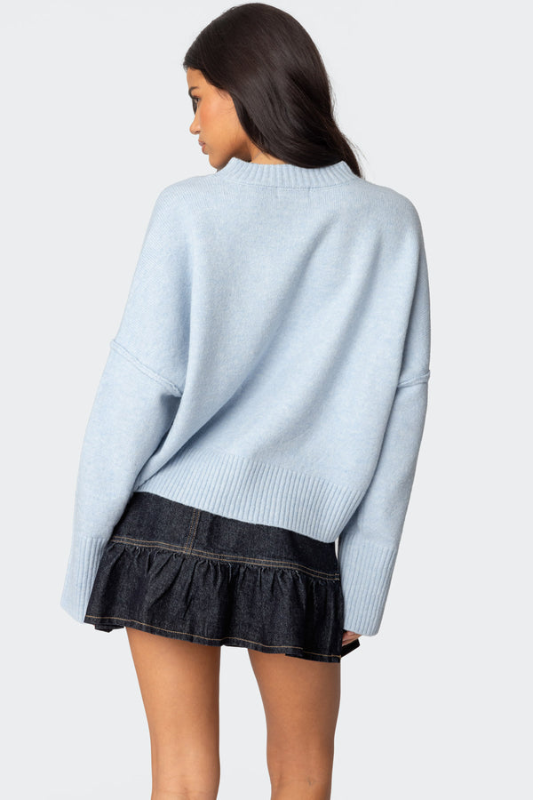 Edikted Shirley Oversized Sweater Light Blue