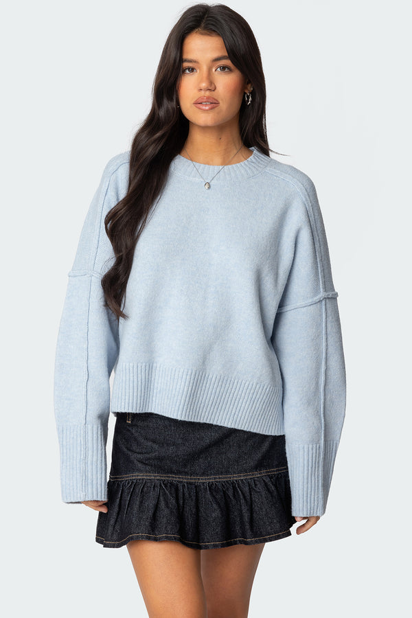 edikted Shirley Oversized Sweater light blue