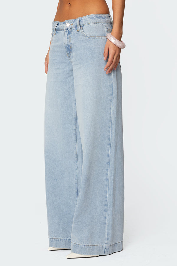 Edikted Sidonie Wide Leg Jeans Light Blue