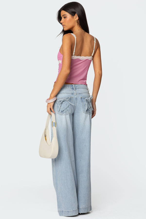 edikted Sidonie Wide Leg Jeans light blue