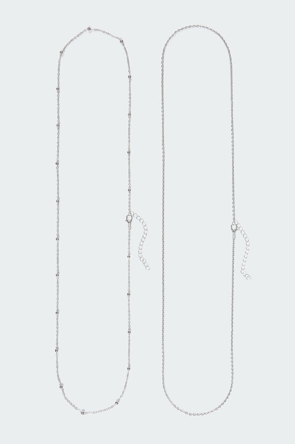 Edikted Sissy Pack Of 2 Belly Chains Silver