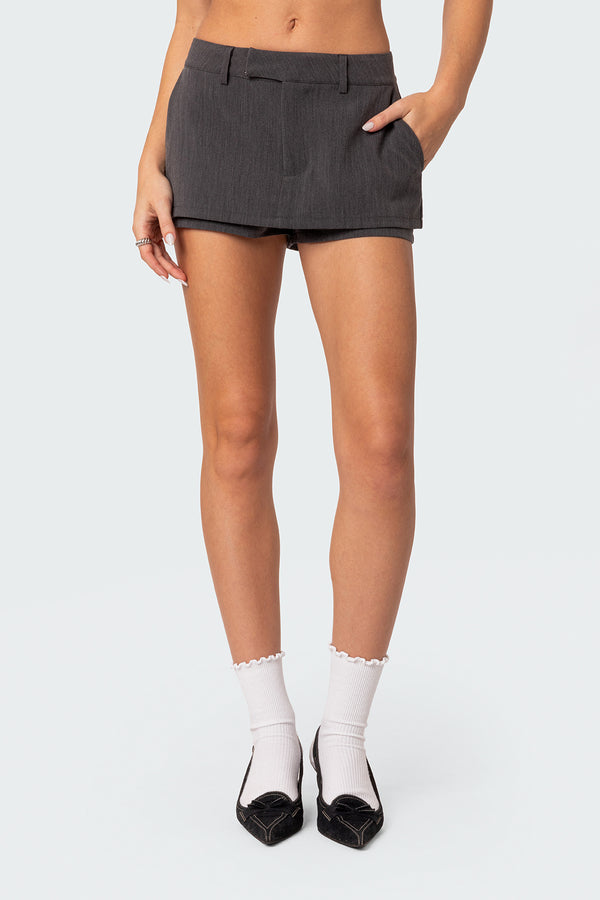 Edikted Sloan Mini Skort Dark Gray