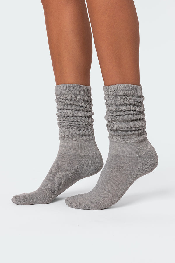 edikted Slouchy Scrunch Socks gray melange