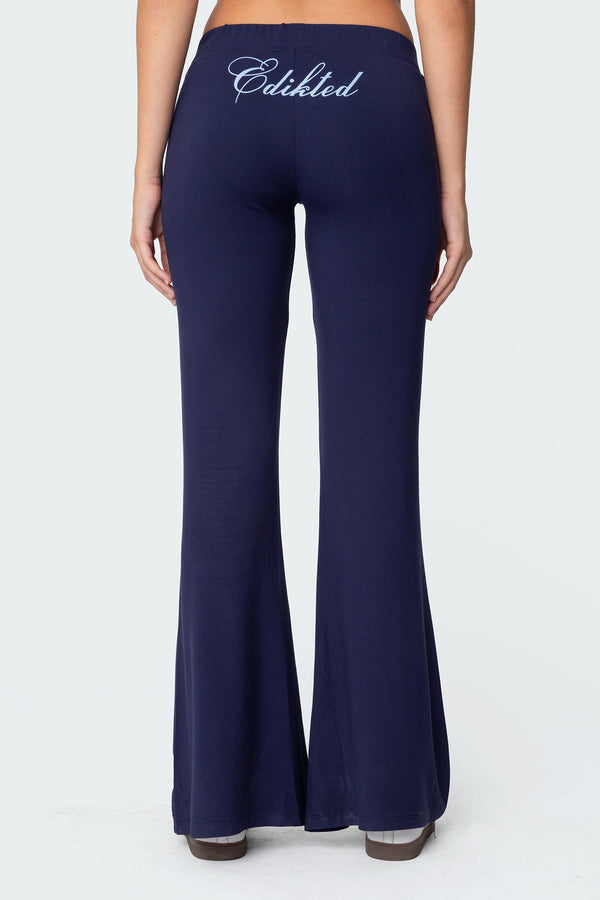 Edikted So Edikted Flared Pants Navy