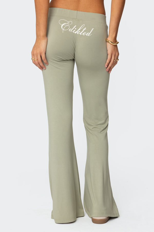 Edikted So Edikted Flared Pants Olive