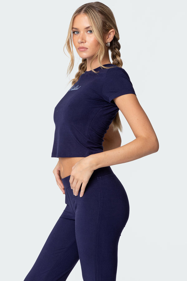 Edikted So Edikted T Shirt Navy