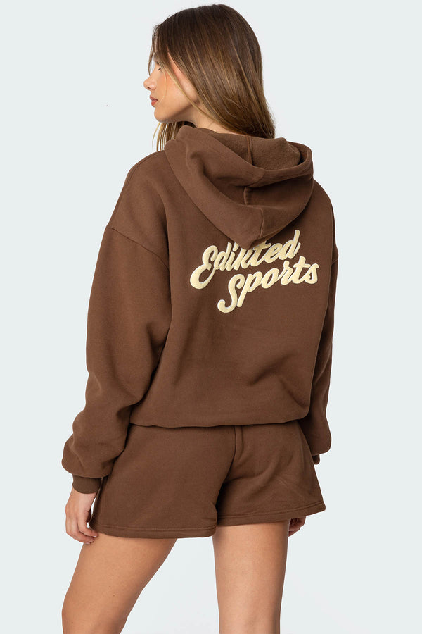 edikted So Sporty Hoodie brown