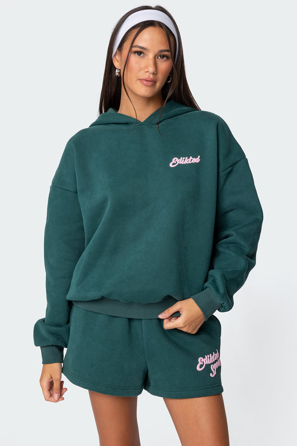 Edikted So Sporty Hoodie Green
