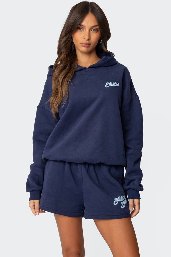 Edikted So Sporty Hoodie Navy