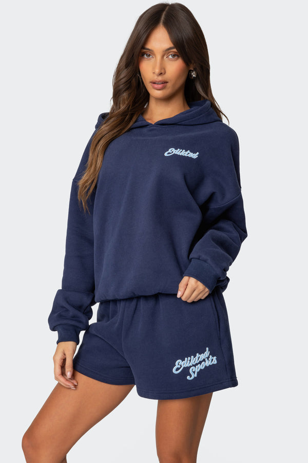 Edikted So Sporty Hoodie Navy