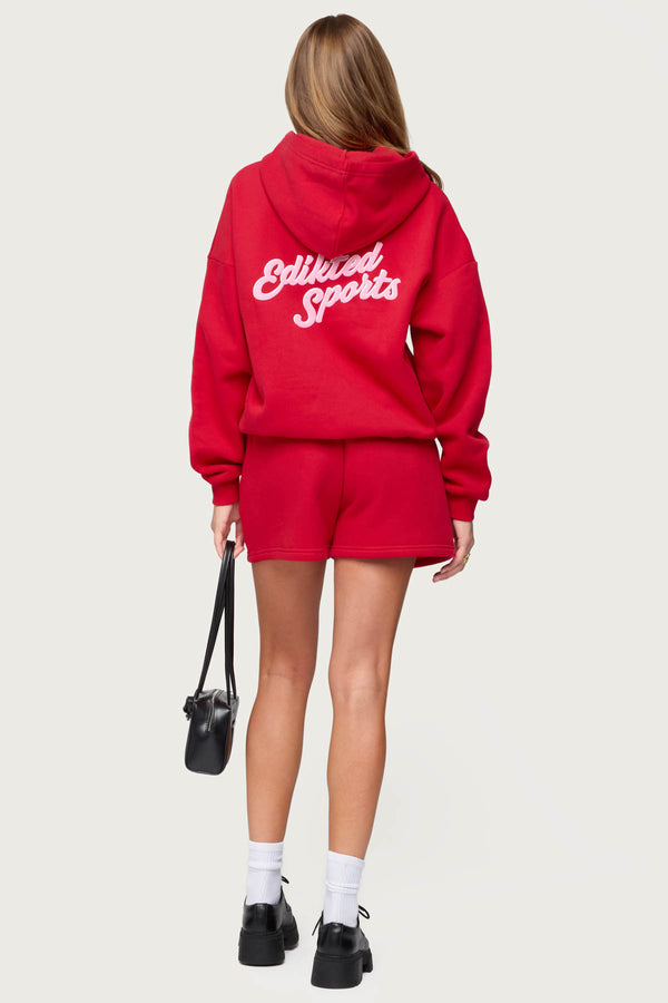 Edikted So Sporty Hoodie Red