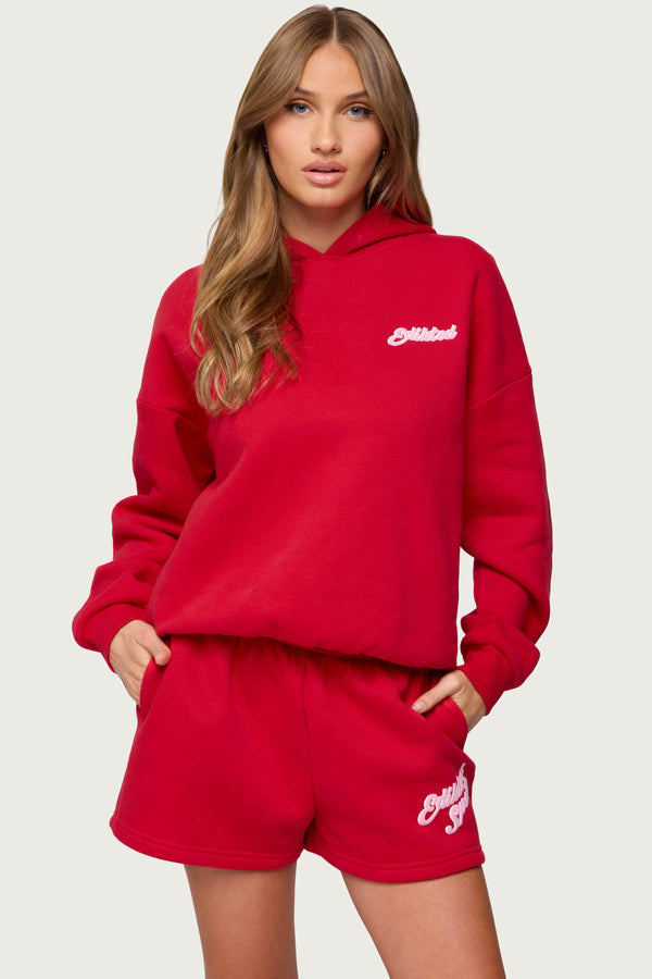 Edikted So Sporty Hoodie Red