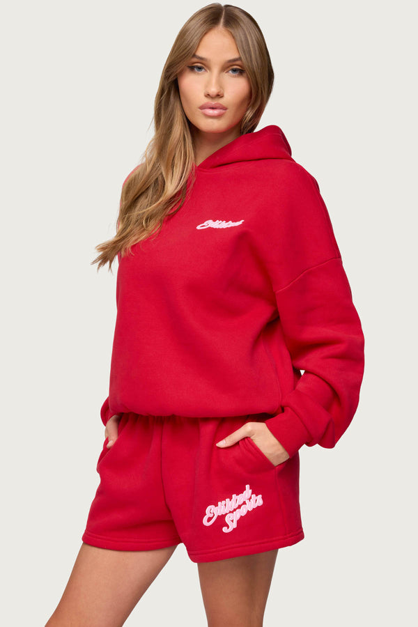 Edikted So Sporty Hoodie Red