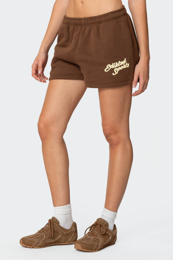 Edikted So Sporty Sweat Shorts Brown