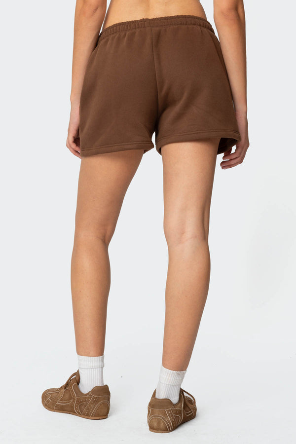 Edikted So Sporty Sweat Shorts Brown