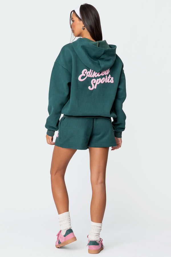 Edikted So Sporty Sweat Shorts Green