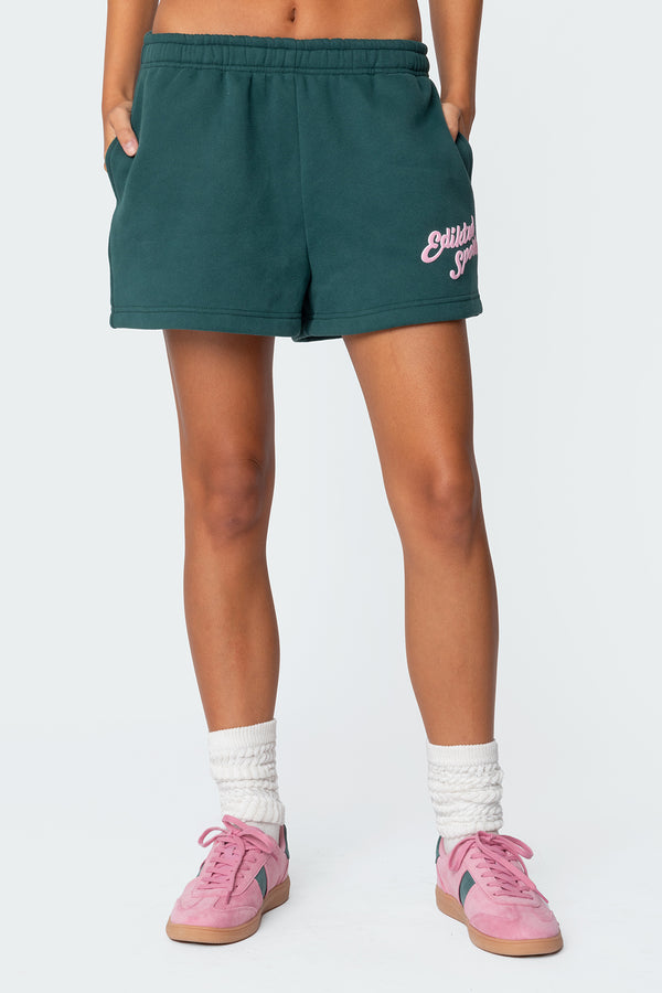 Edikted So Sporty Sweat Shorts Green