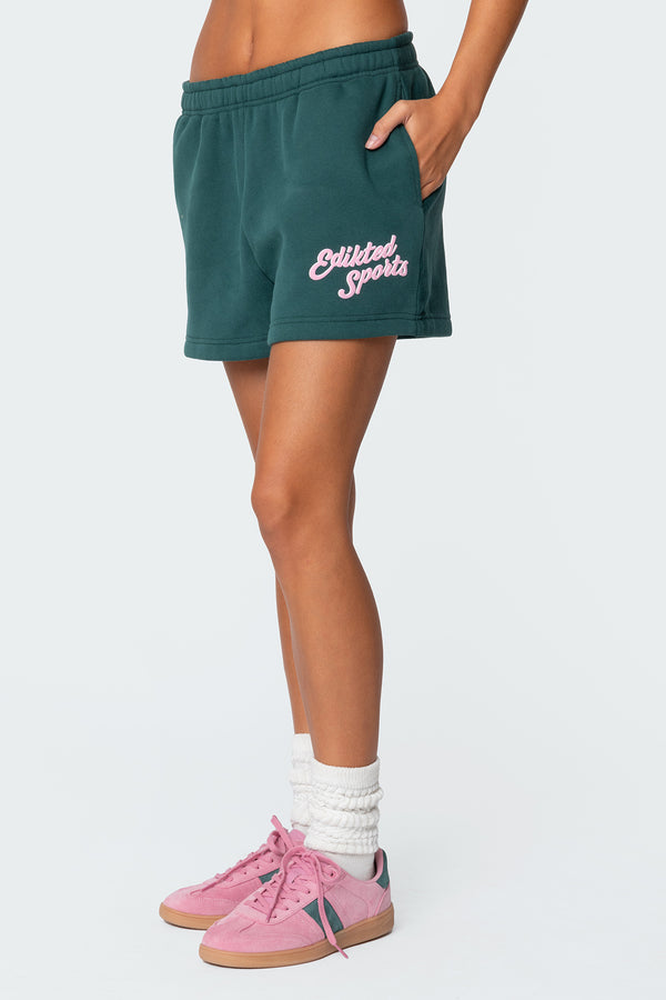 Edikted So Sporty Sweat Shorts Green