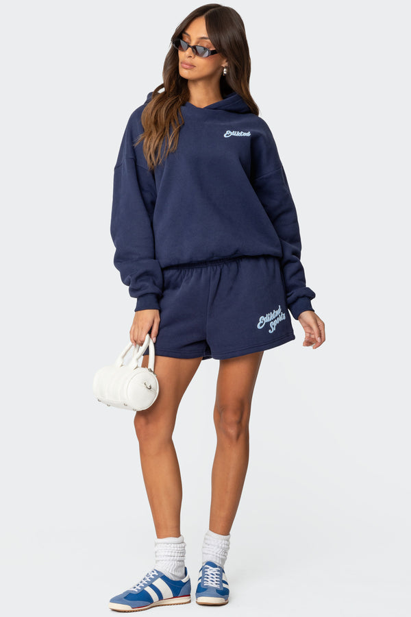 edikted So Sporty Sweat Shorts navy