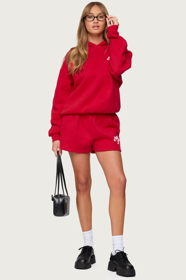 edikted So Sporty Sweat Shorts red