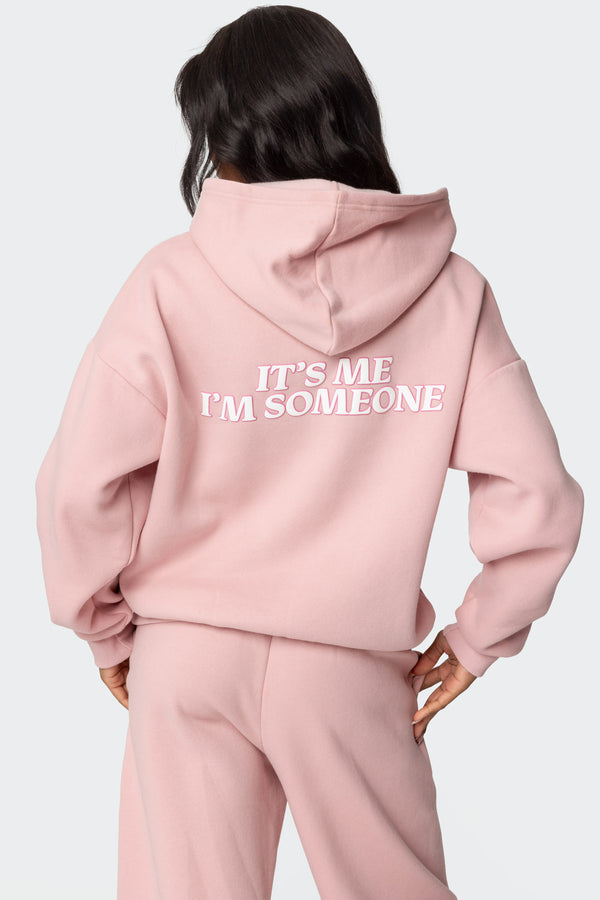 Edikted Someone Loves You Hoodie Pink