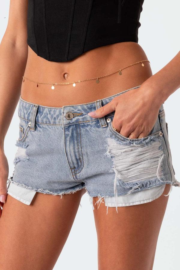 edikted Sparkle Baby Belly Chain gold