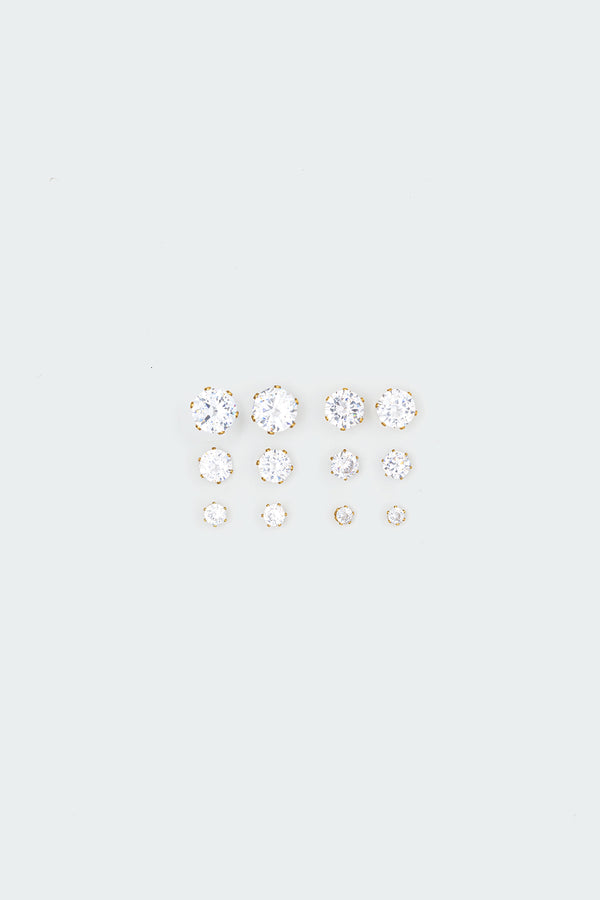 Edikted Sparkle Stud Earrings Pack Gold