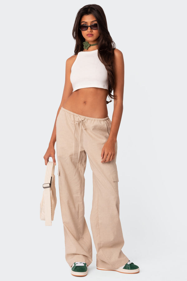 Edikted Square Neck Cropped Tank Top White